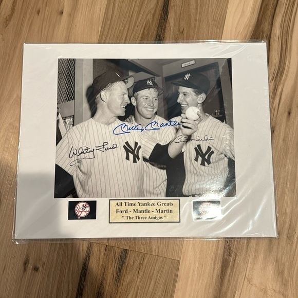 - Mickey Mantle Billy Martin Whitey Ford autographed 8 x 10 photo - Picture 1 of 2